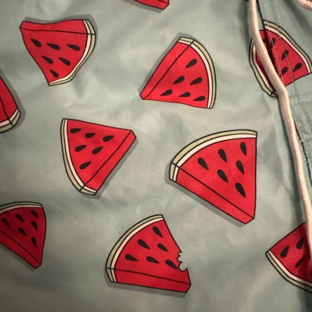 NWT runks Surf & Swim Co. Watermelon Sano Printed Swim Trunks size small